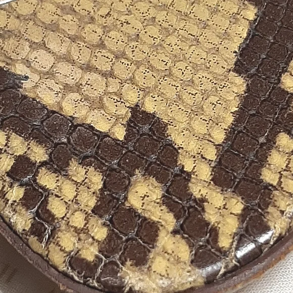 COACH | Green-ish Snake Skin Gold Ankle Strap Heels - Picture 6 of 16